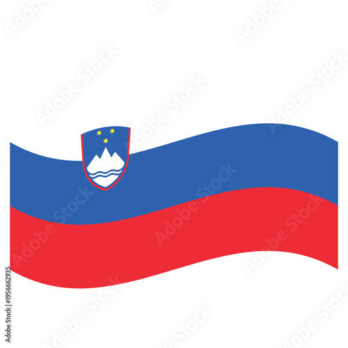 Slovenia waving flag with c...