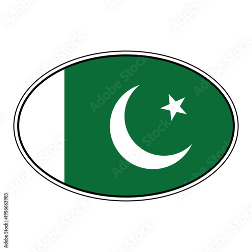 Pakistan national flag oval...