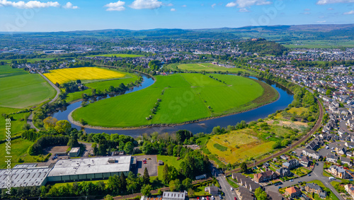 Tableau sur toile Panorama view of Stirling town in Scotland