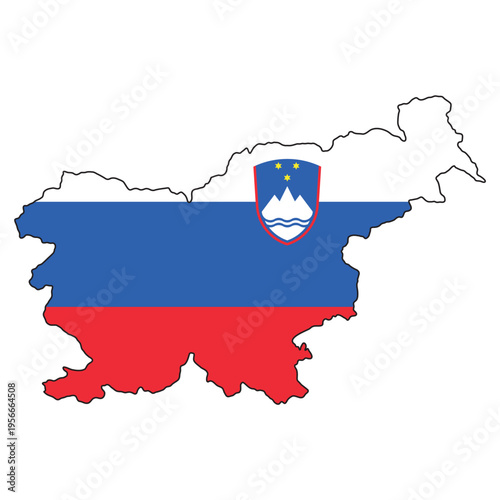 Slovenia map outline with n...