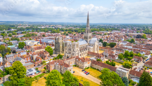 Panorama view of Chichester cathedral in England