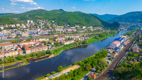 Riverside of Labe river in Usti nad Labem, Czech republic
