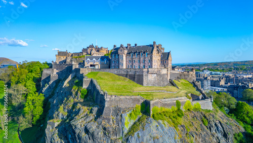 Aerial view of Edinburgh castle in Scotland