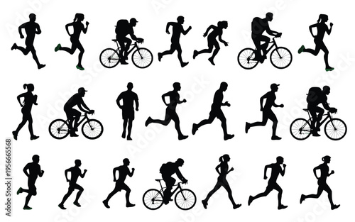 Sequential animation frames of a person running in mid-air with arms extended