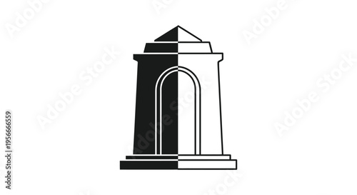 Vector illustration of a monument archway icon