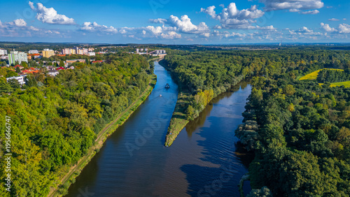 Konstfotografi Confluence of Vltava and Labe rivers in Czech republic