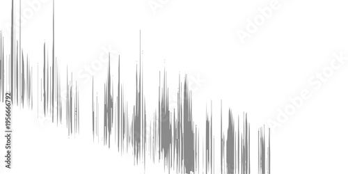 abstract grey digital signal spikes on white background, minimalist audio waveform or data frequency concept