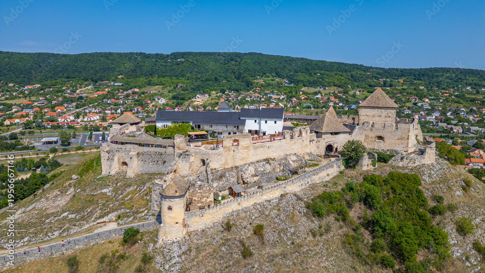 Obraz premium Panorama view of Sumeg castle in Hungary
