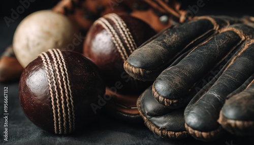 High-Quality Images Of Cricket Equipment Such As Leather Balls, Gloves, And Training Balls. Ideal For Sports, Cricket Themes, And Athletic Equipment Use.