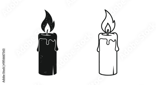Set of 2 candle icons vector