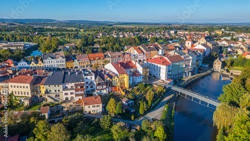 Panorama view of the old town of Jaromer, Czech republic