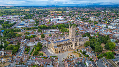 Photography Panorama view of Gloucester cathedral in England