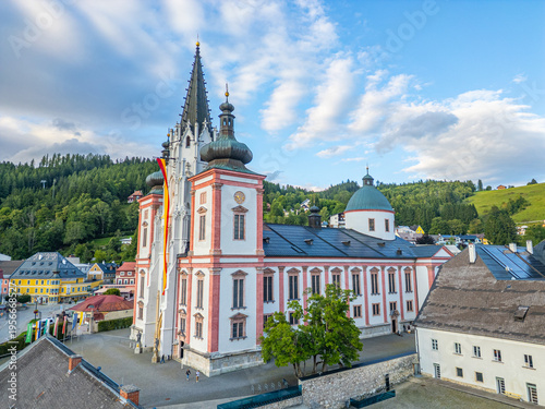 Mariazell basilica during a sunny day in Austria