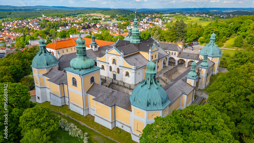 Bilde på lerret Panorama view of Svata Hora pilgrimage site near Pribram, Czech