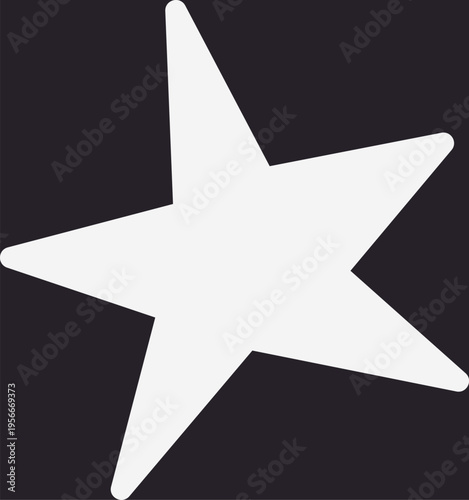 Star Five Uneven Points Tilted