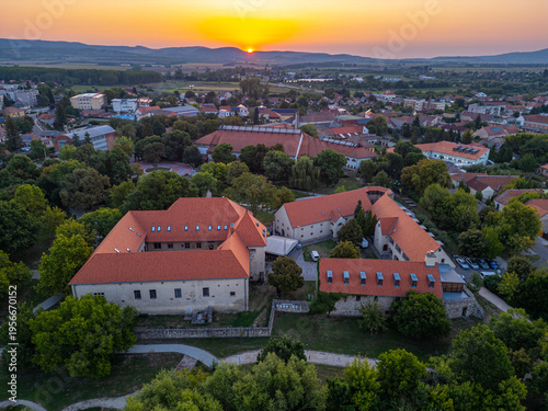 Tableau sur toile Sunrise view of Szerencs Castle in Szerencs town, Hungary