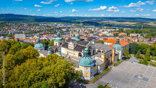 Canvastavla Panorama view of Svata Hora pilgrimage site near Pribram, Czech