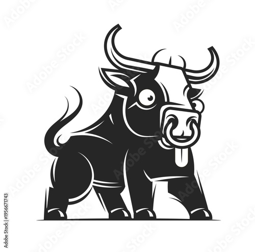 angry bull head mascot vector illustration