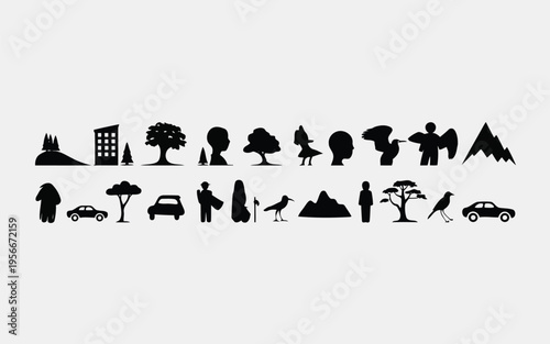 Ancient egyptian hieroglyphs depicting various symbols and objects