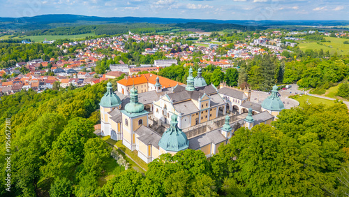 Bilde på lerret Panorama view of Svata Hora pilgrimage site near Pribram, Czech