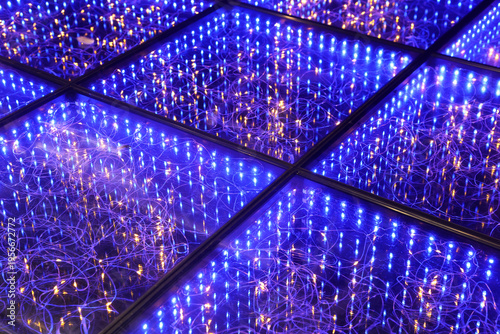 Infinite Blue LED Mirror Grid