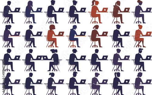 Collection of diverse cartoon characters in dynamic running poses