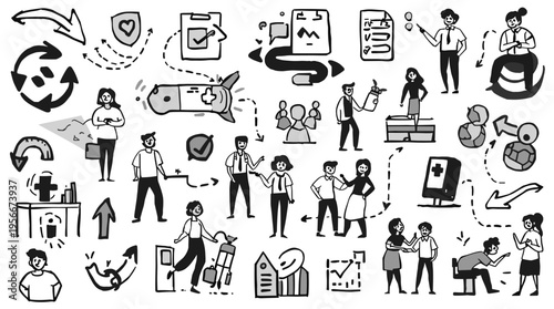 A simple illustration of a person gazing upwards into a thought bubble, evoking curiosity and contemplation. Useful for concepts like brainstorming, i