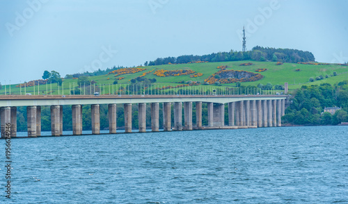Obraz na plátně Tay road bridge over Tay river in Dundee, Scotland