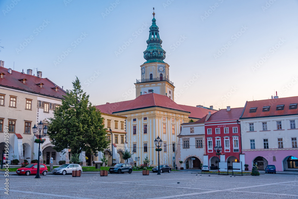 Obraz premium Sunrise view of Velke namesti in Kromeriz, Czech republic