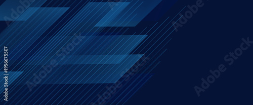 Abstract blue banner design vector, dynamic sporty horizontal background template for media promotion or web banner