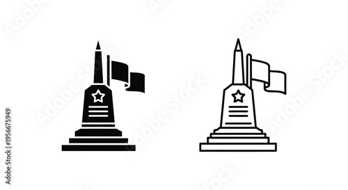 Set of 2 monument icons vector