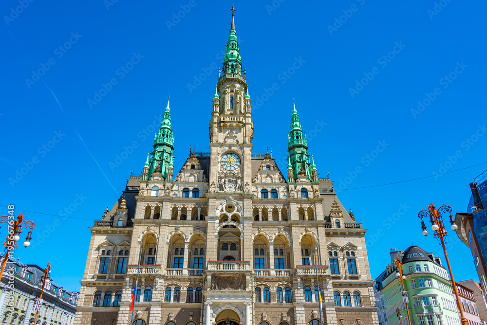 Obraz premium Summer day and town hall in Liberec, Czech republic