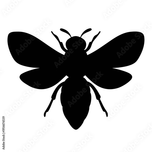 Honey bee silhouette vector graphic for beekeeping illustration and apiary design needs vector art