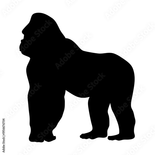 Gorilla silhouette vector illustration for animal lovers and wildlife enthusiasts design projects and art