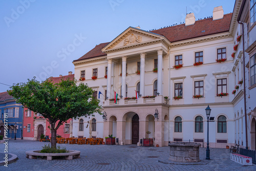 Canvas Print Sunrise view of Fo ter in Sopron, Hungary
