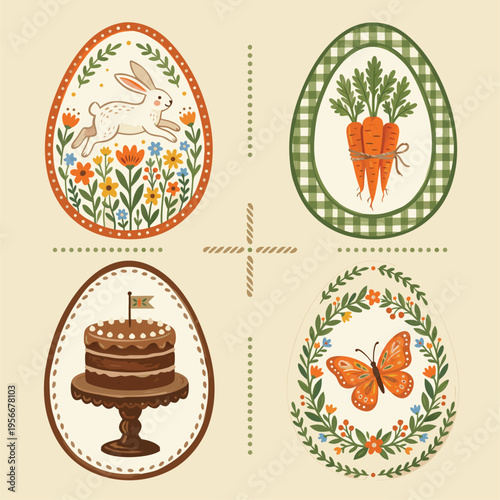 Easter Egg Designs with Spring Motifs.