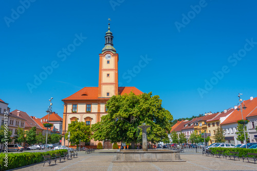 Tableau sur toile Town hall in Czech town Susice