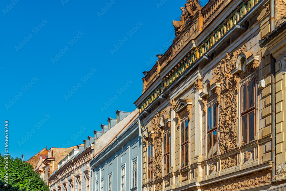 Obraz premium Historical houses in the old town of Pecs, Hungary