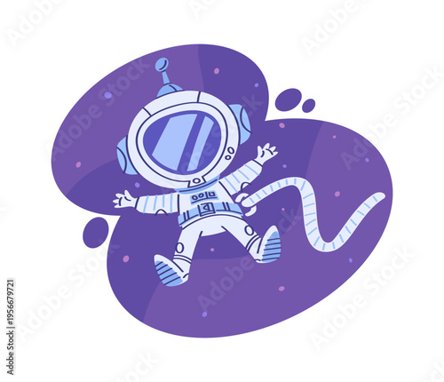 Astronaut Spacesuit Floats Weightless Stars