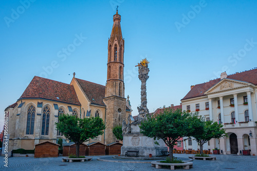 Canvas Print Sunrise view of the fire tower in Sopron, Hungary