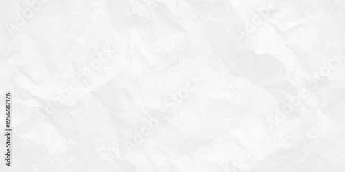 White crumpled paper texture background with organic wrinkles and creases for vintage overlay and stationery design
