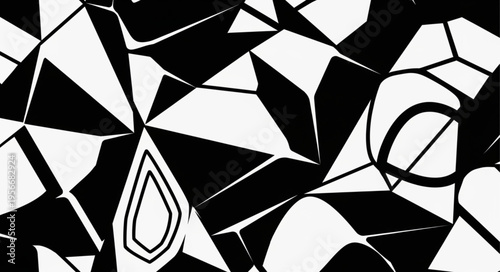 Black and white geometric shapes.