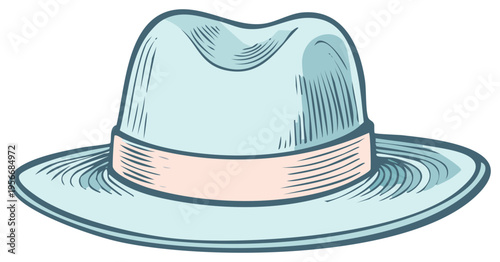 Vintage Styled Fedora Hat with Ribbon Accent Antique Clothing Accessory