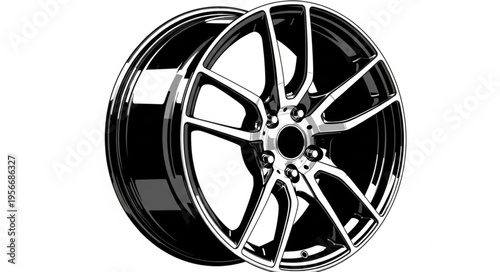 Black Car Wheel Closeup.