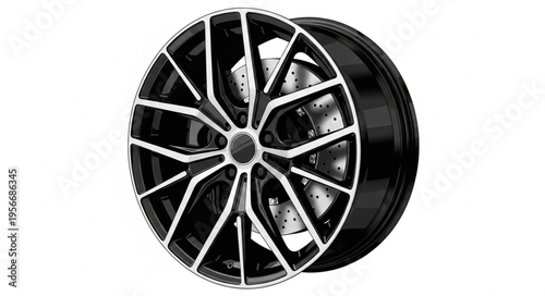 Black Car Wheel Closeup.