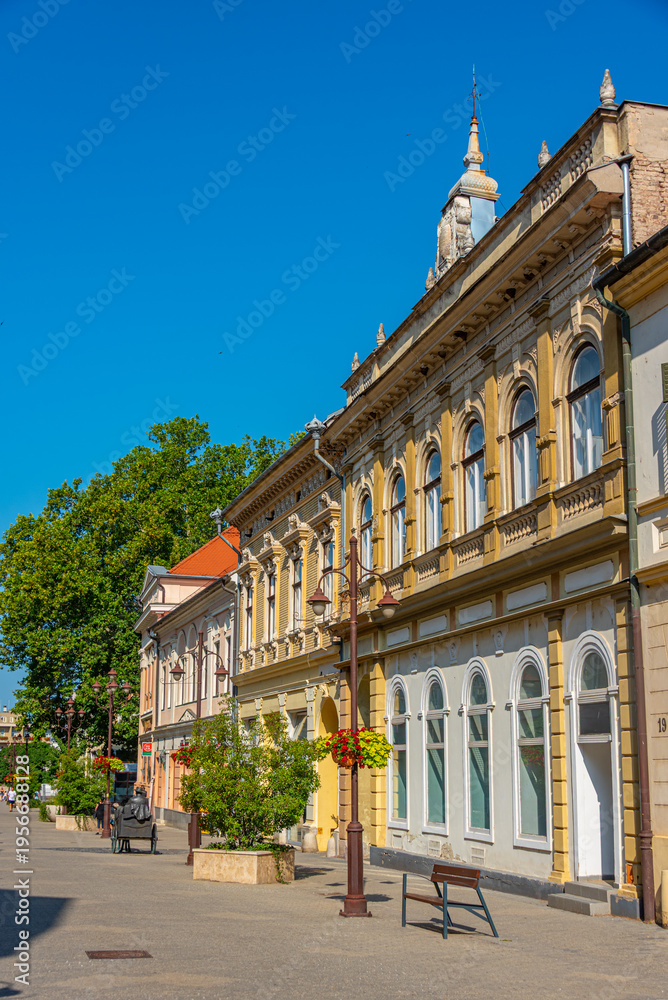Obraz premium Historical houses in the old town of Kaposvar, Hungary