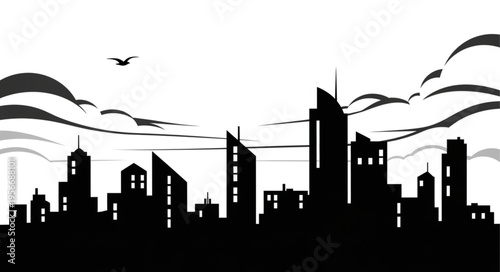 City Skyline Urban Landscape Silhouette.