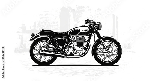 Classic Vintage Motorcycle Bike.