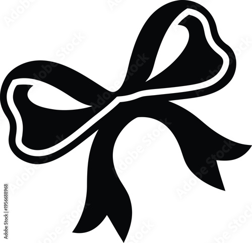 a ribbon with fluttering ends silhouette vector illustration on transparent background