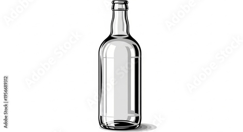 Empty Glass Bottle Closeup.